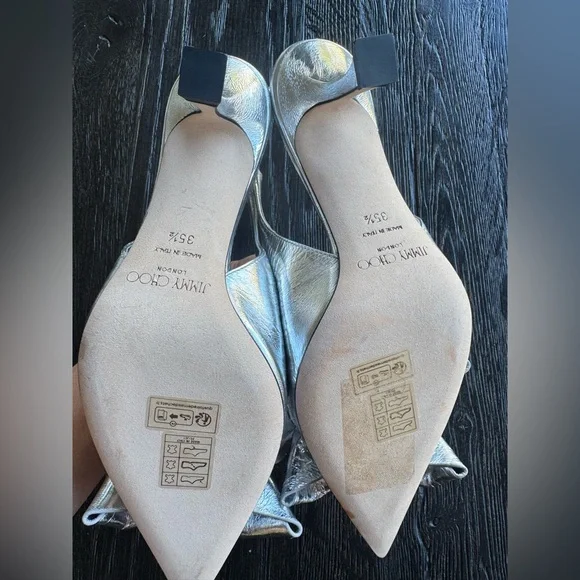 Jimmy Choo Women's Staz 70 Bow Slingback Pumps - Picture 5 of 9